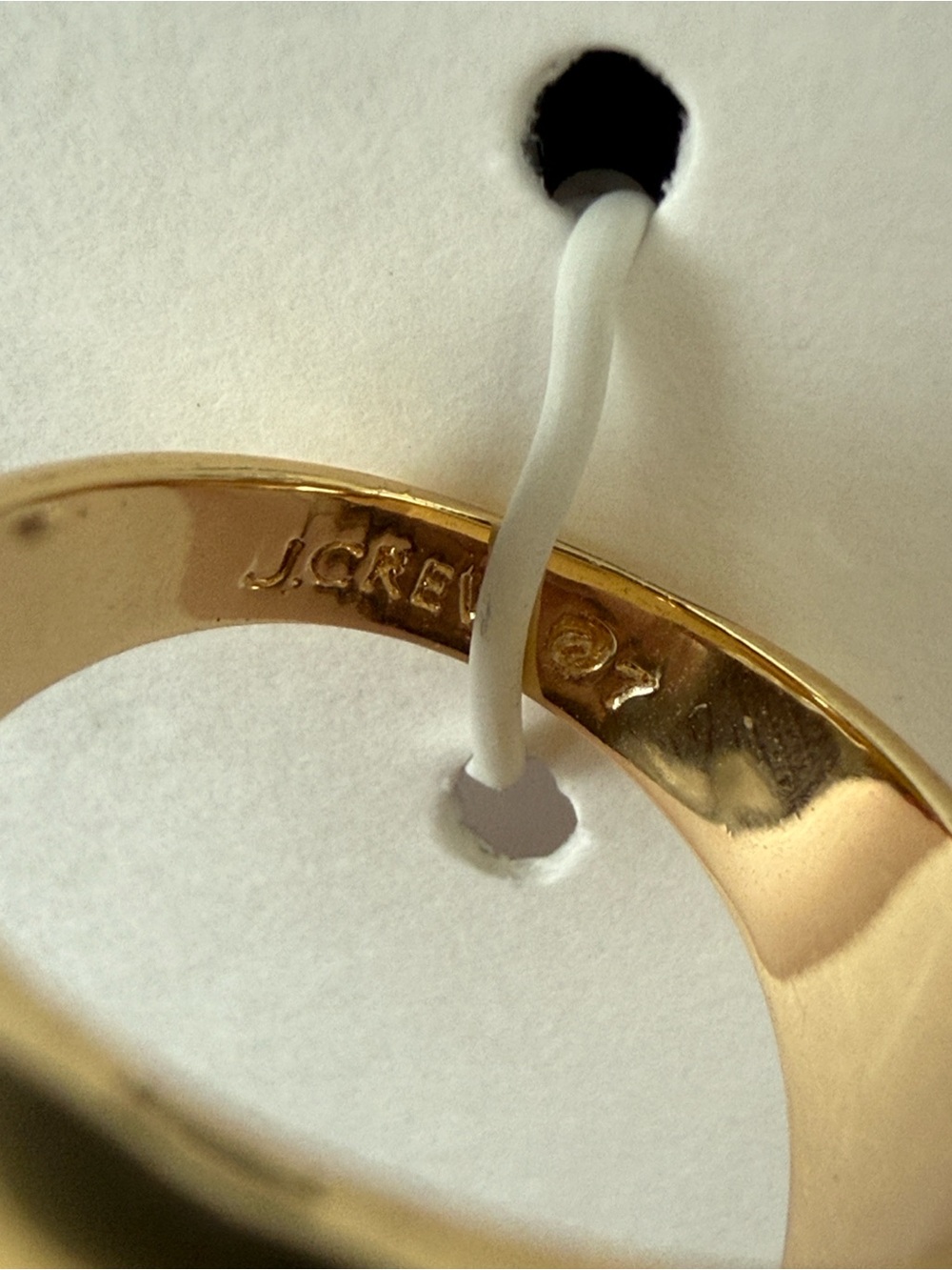 J.Crew | Gold Ring with Mother-of-Pearl Inlay | Size 7 - Picture 2 of 3